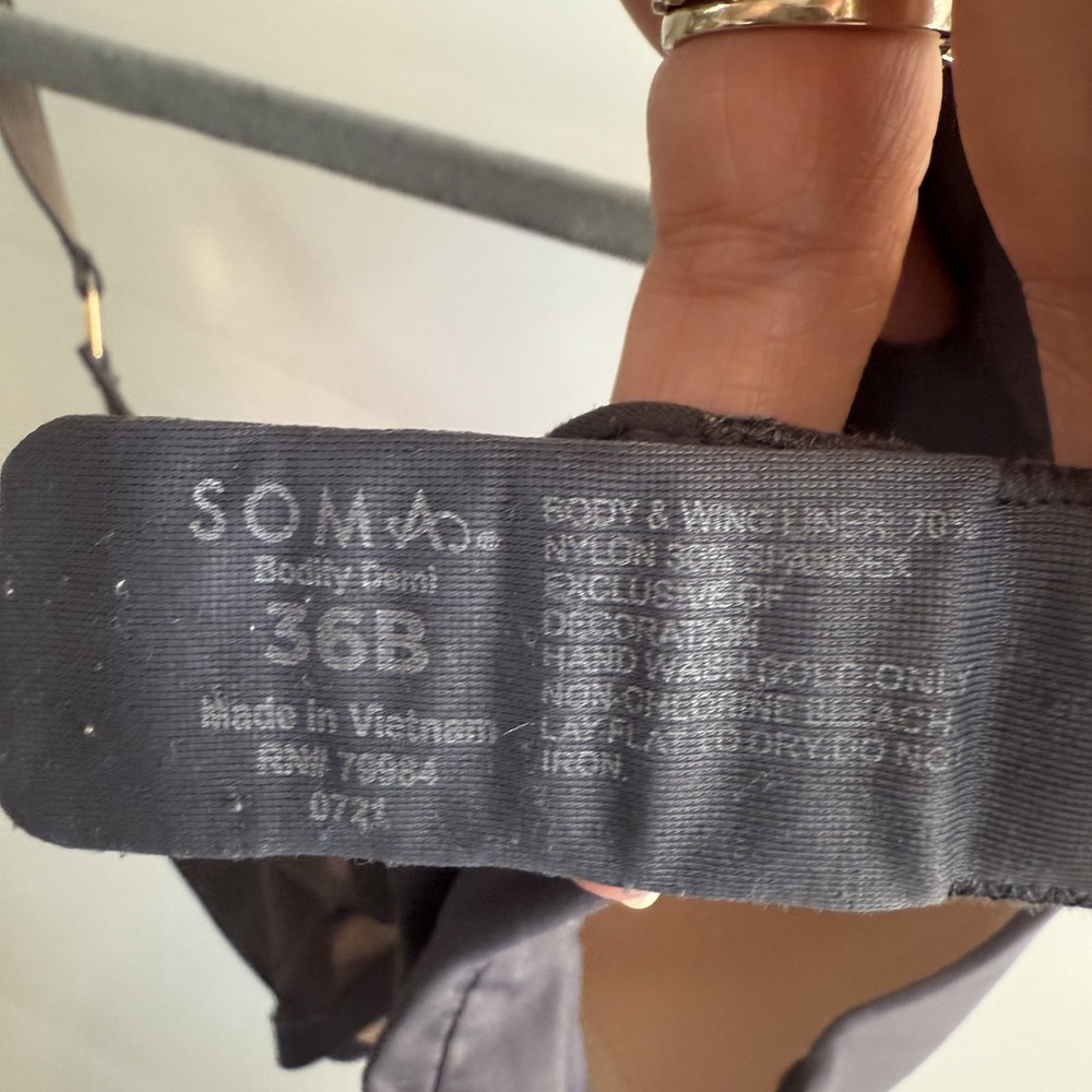 Soma Bodify Demi Bra Women's 36B Dark Gray Lined Underwire Soft Fast Shipping - Picture 3 of 4